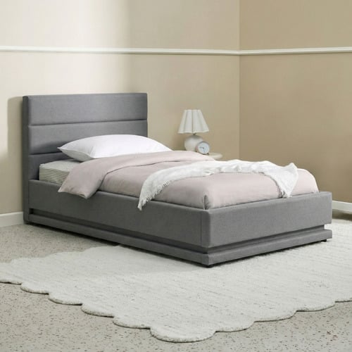 Grey Alpine Upholstered Gas Lift Storage Bed with LED