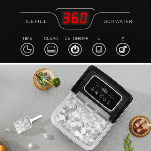 Silver 2.2L Stainless Steel Portable Ice Cube Maker