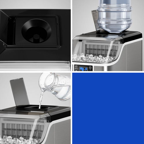 Silver 3.7L Stainless Steel Ice Cube Maker with Timer