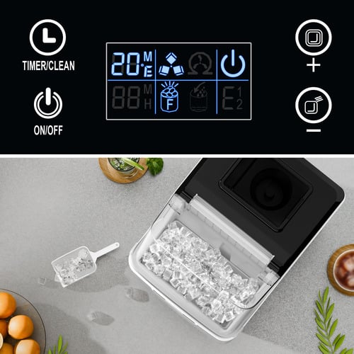 Silver 3.7L Stainless Steel Ice Cube Maker with Timer