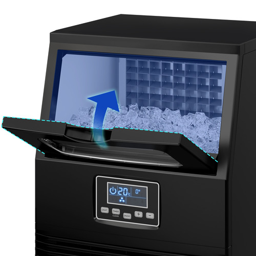 Black 1.2L Stainless Steel Ice Cube Maker with Timer