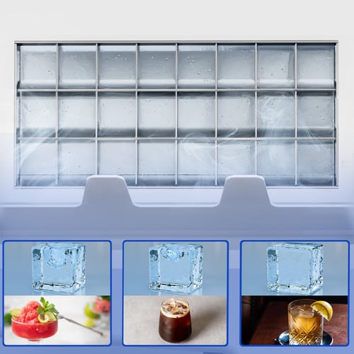 Silver 3.7L Stainless Steel Ice Cube Maker with Timer