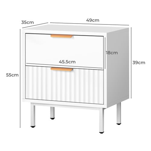 Valle 2 Drawer Bedside Table