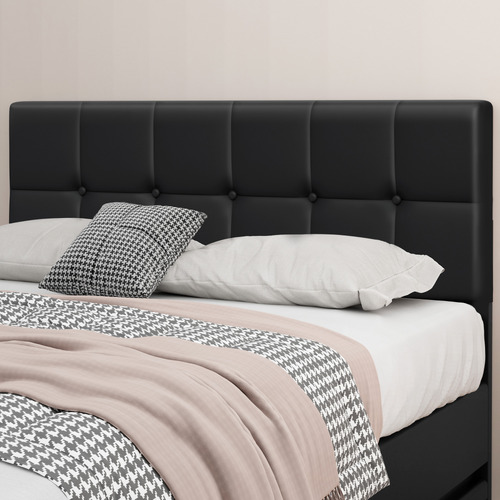 Black-Sylvie-Faux-Leather-Gas-Lift-Storage-Bed-Frame-with-LED