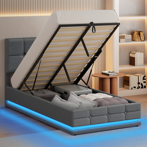 Grey-Alfie-Gas-Lift-Storage-Bed-Frame-with-LED