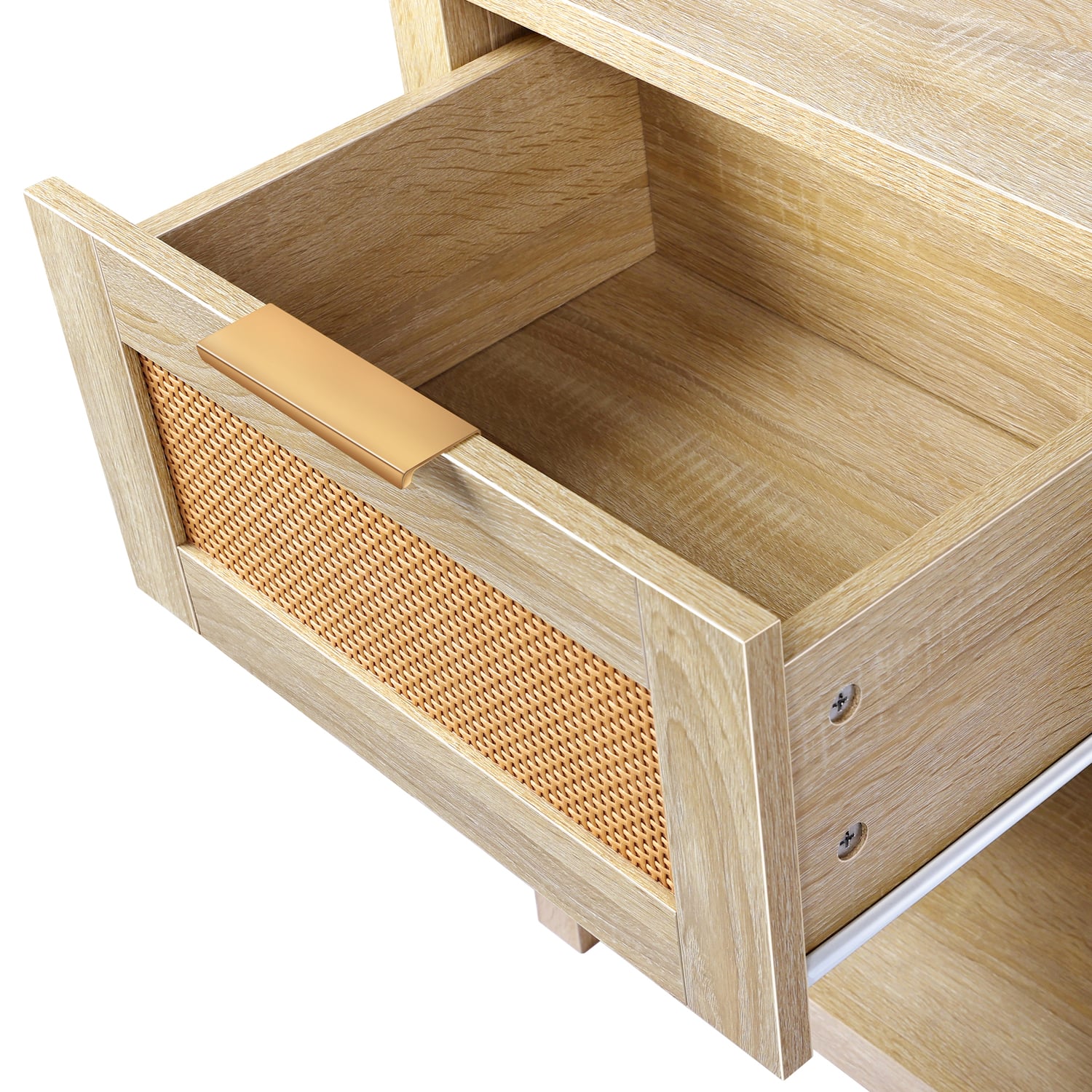 Alira Rattan 1 Drawer Bedside Table