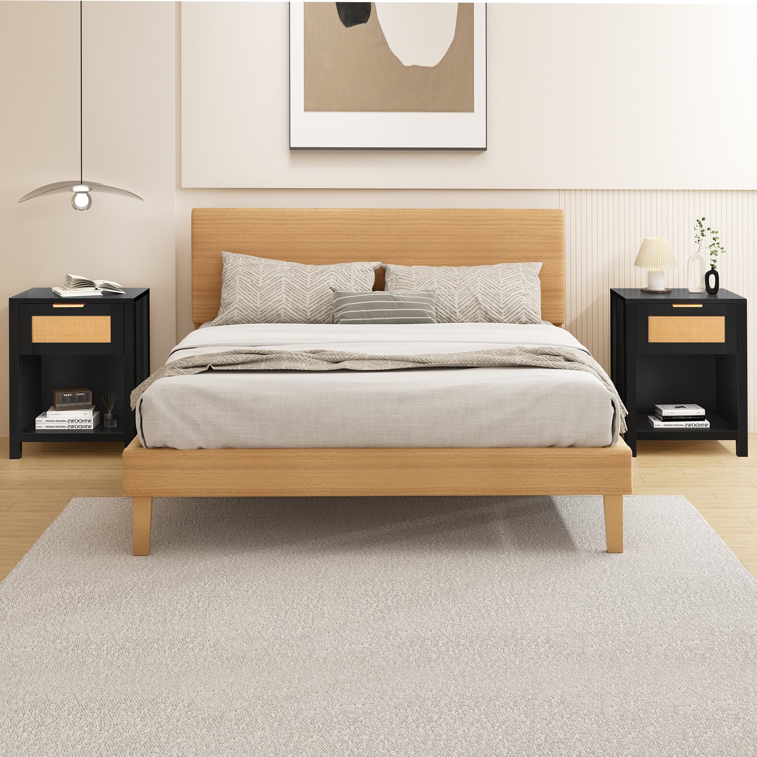 Alira Rattan 1 Drawer Bedside Table