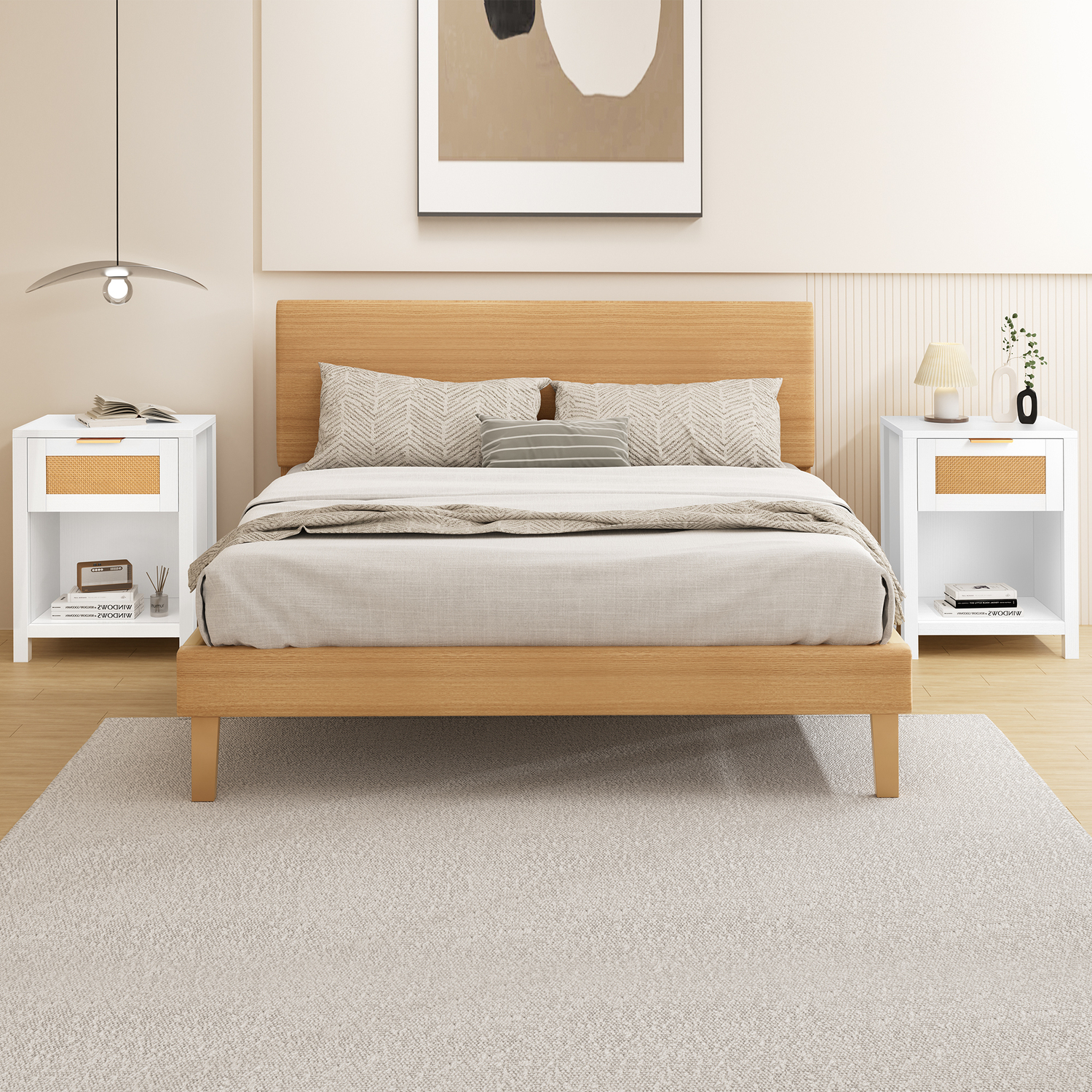 Alira Rattan 1 Drawer Bedside Table