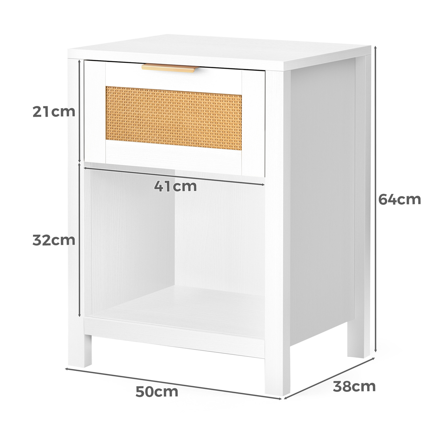 Alira Rattan 1 Drawer Bedside Table