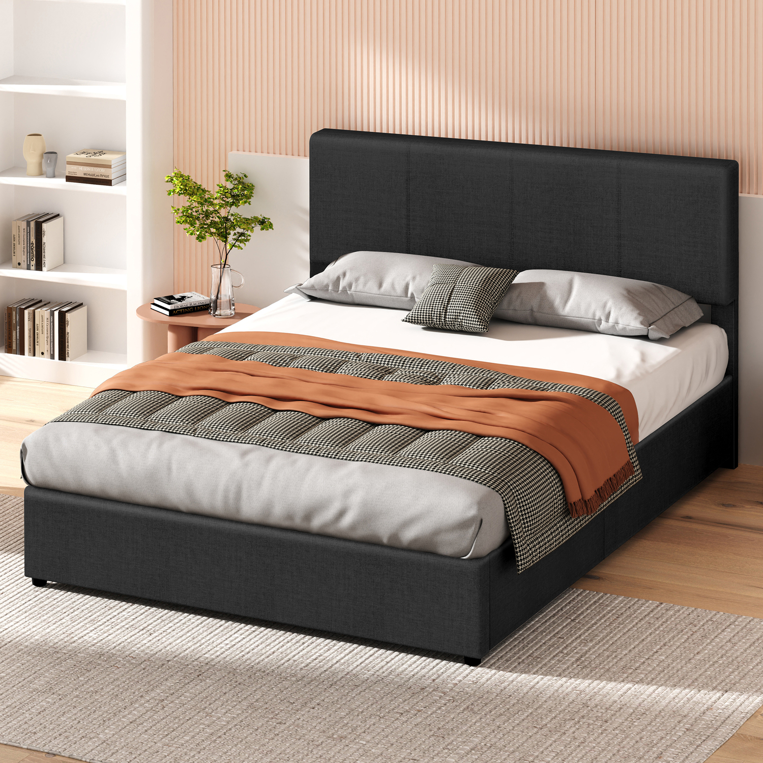 Charcoal Macauley Gas Lift Bed Frame