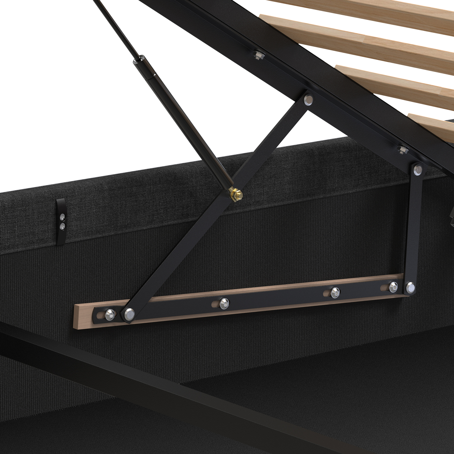 Charcoal Macauley Gas Lift Bed Frame