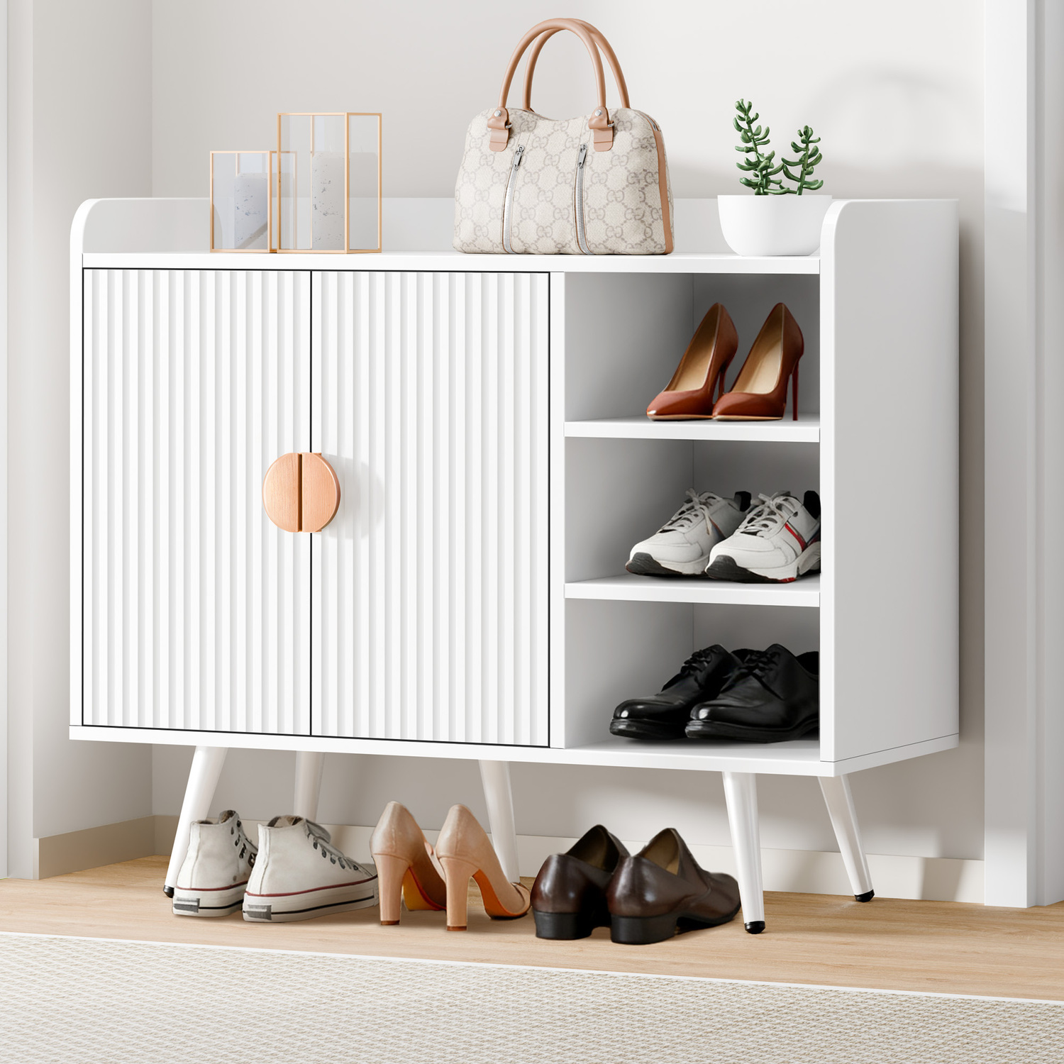 Bexley Shoe Cabinet with Open Shelves