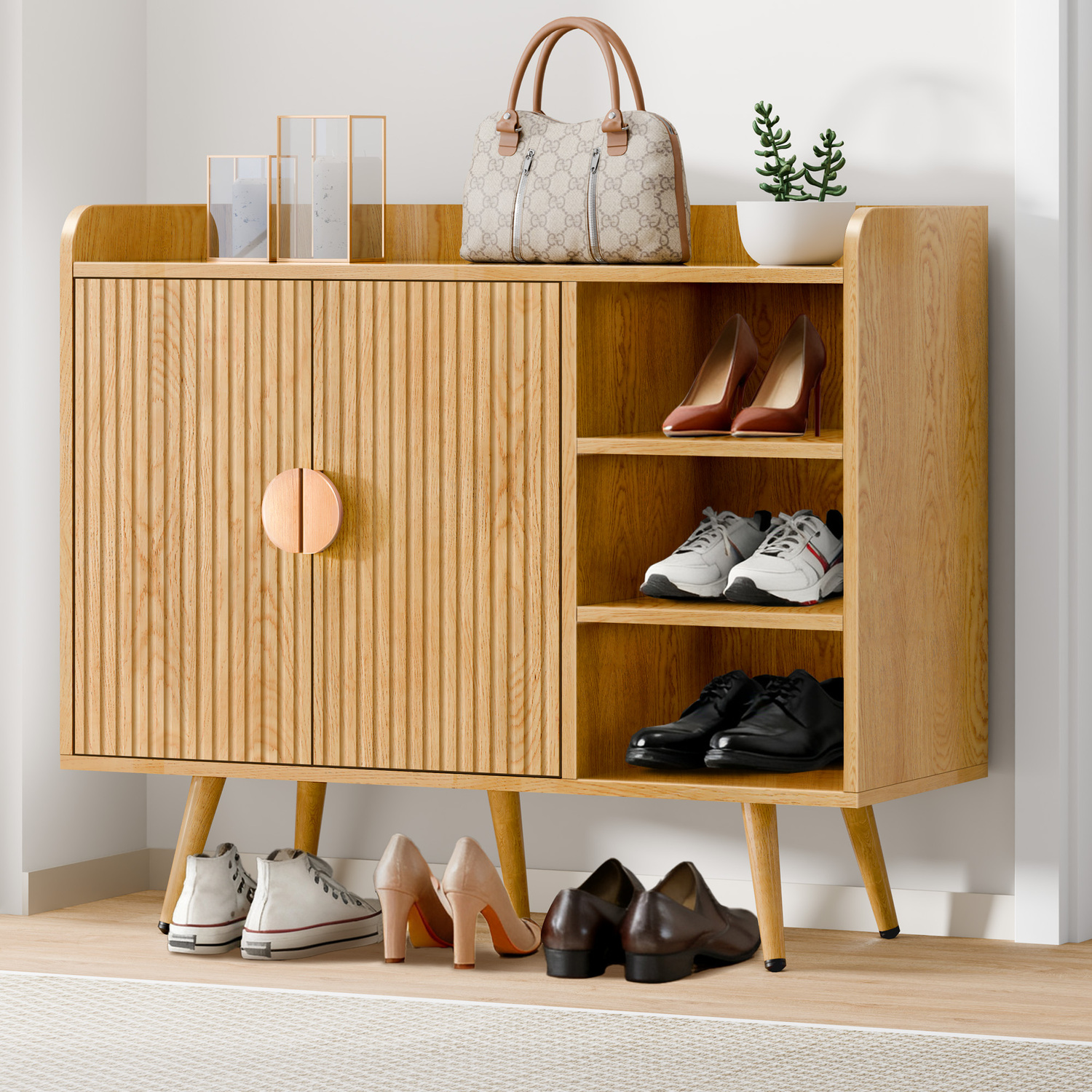 Bexley Shoe Cabinet with Open Shelves