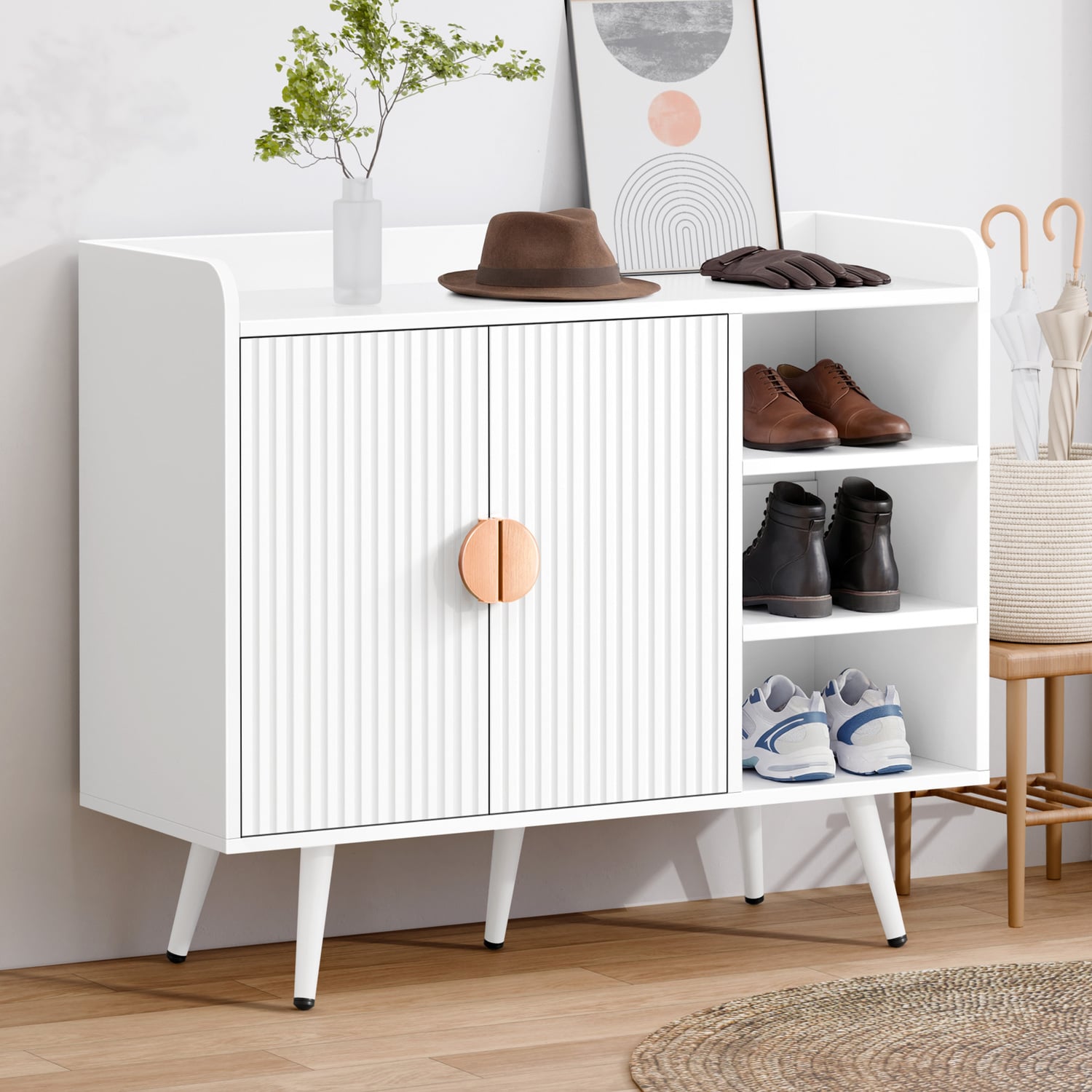 Bexley Shoe Cabinet with Open Shelves