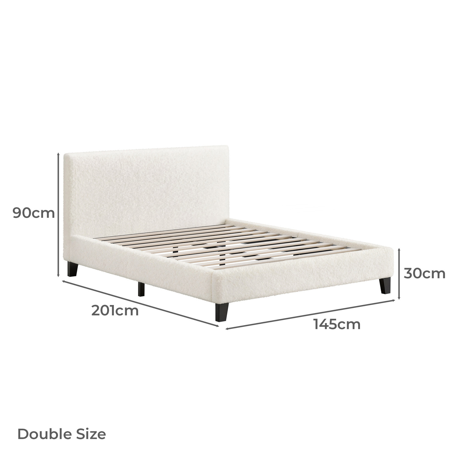 White Kiana Boucle Bed