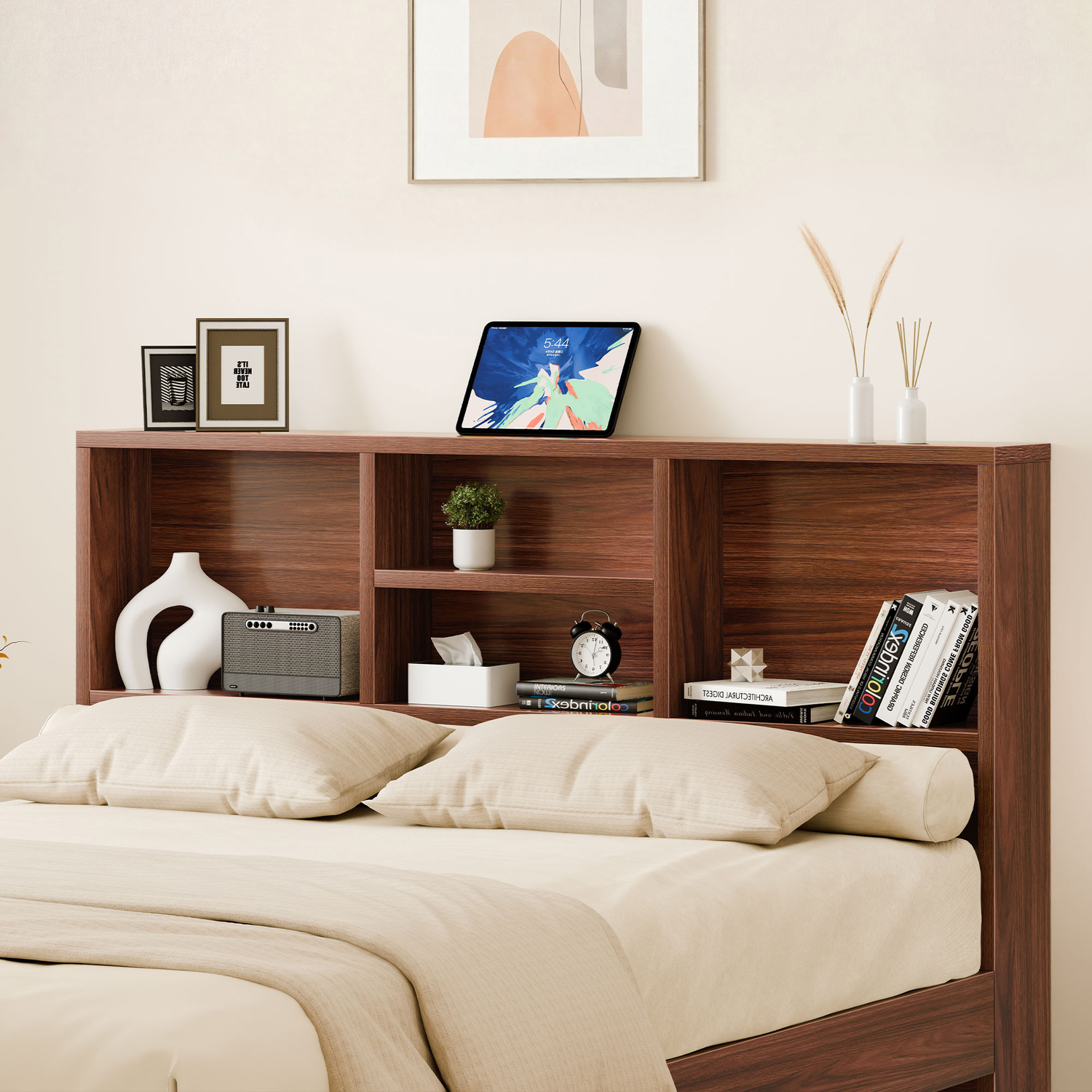 Tommy-Platform-Bed-with-Bookcase-Headboard