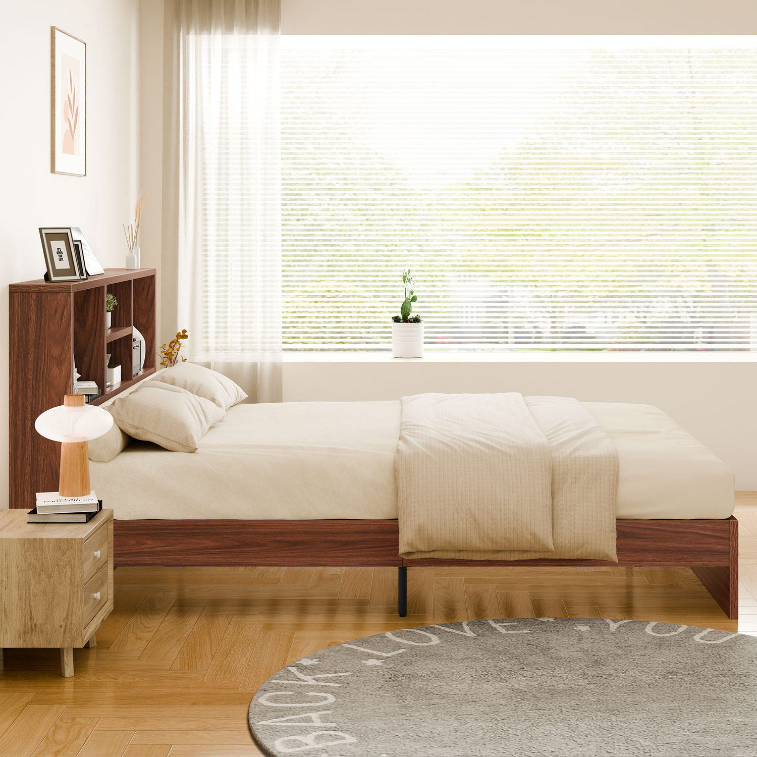 Tommy-Platform-Bed-with-Bookcase-Headboard
