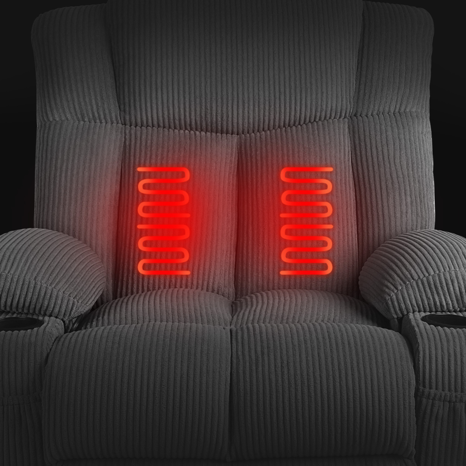 Hannah Corduroy Heated Massage Swivel Recliner Chair