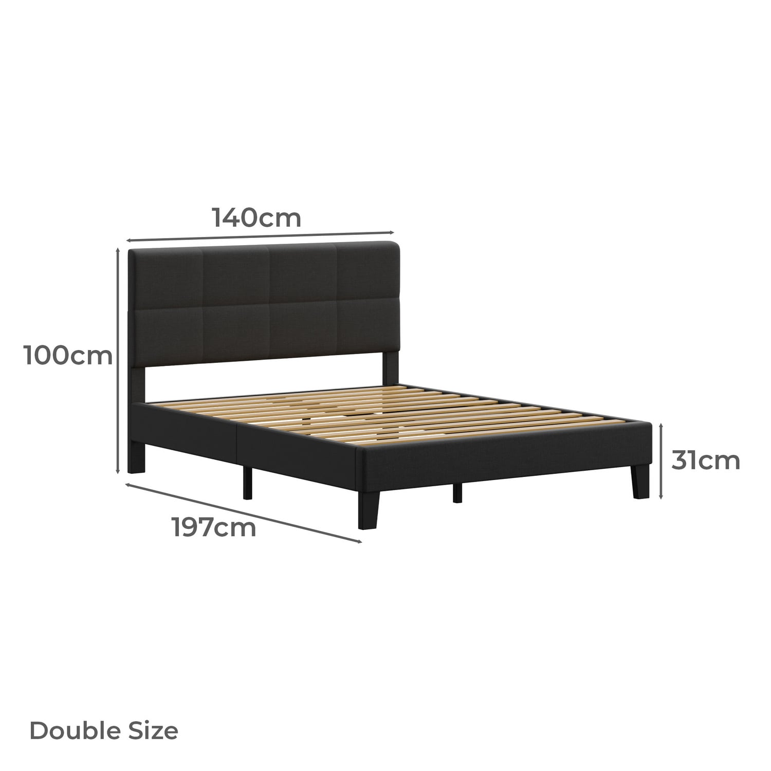 Black Cassandra Upholstered Bed