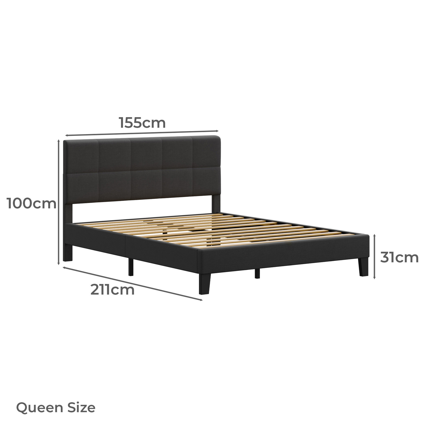 Black Cassandra Upholstered Bed