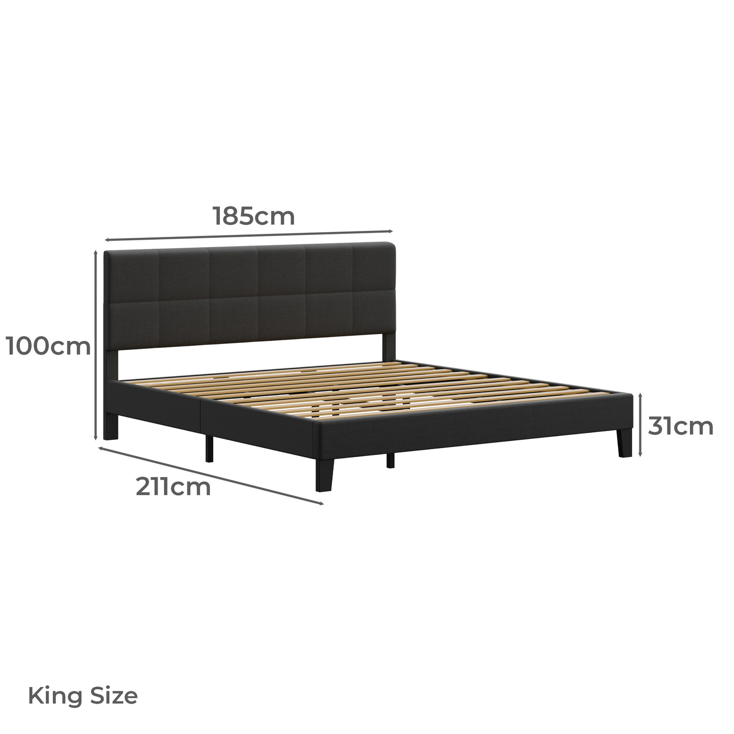 Black Cassandra Upholstered Bed