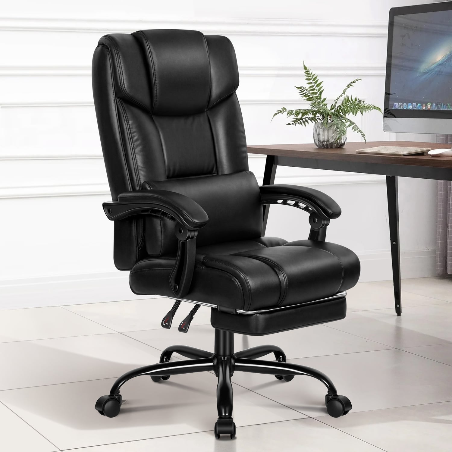 Marius PU Leather Executive Chair with Footrest