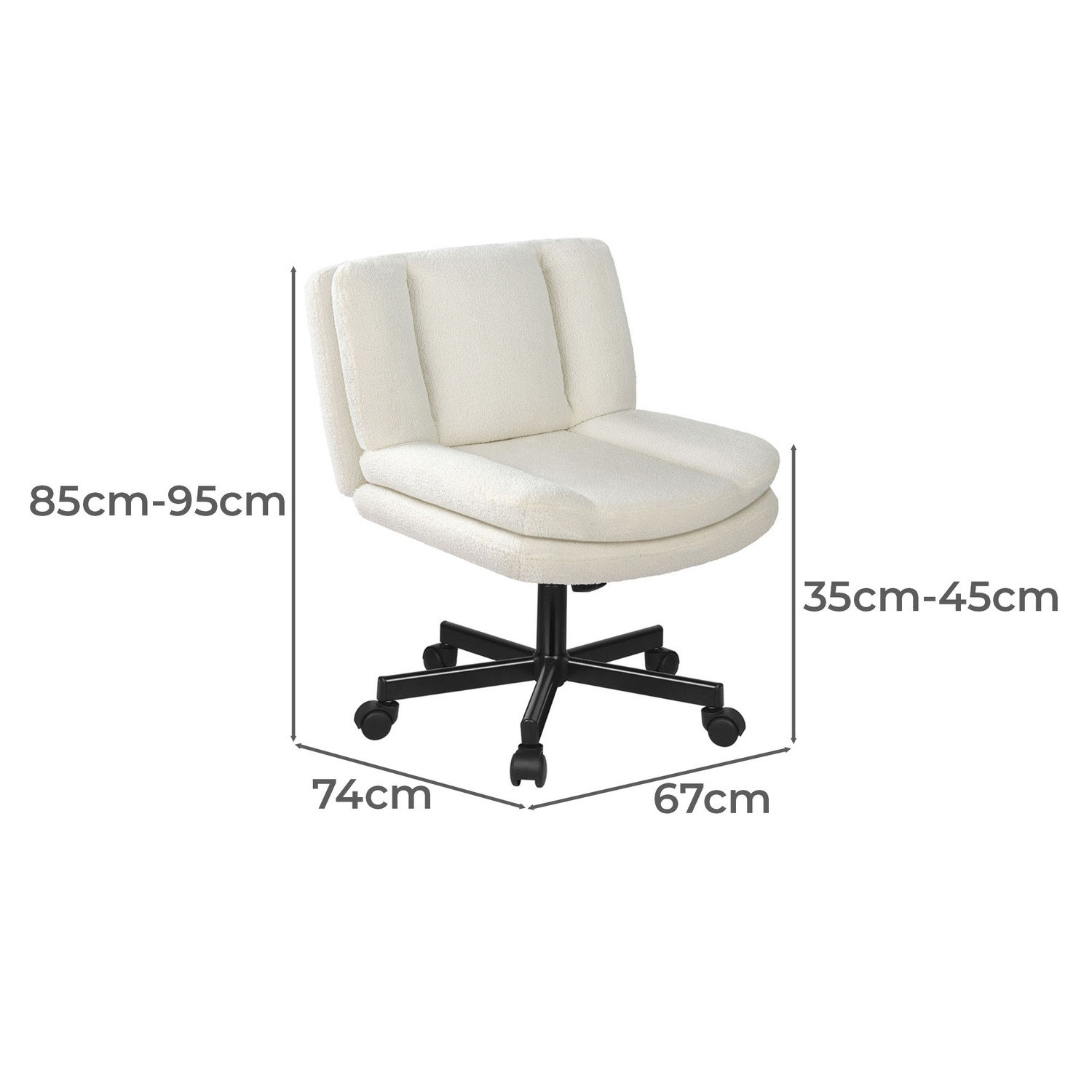 Portham Boucle Office Chair with Castors