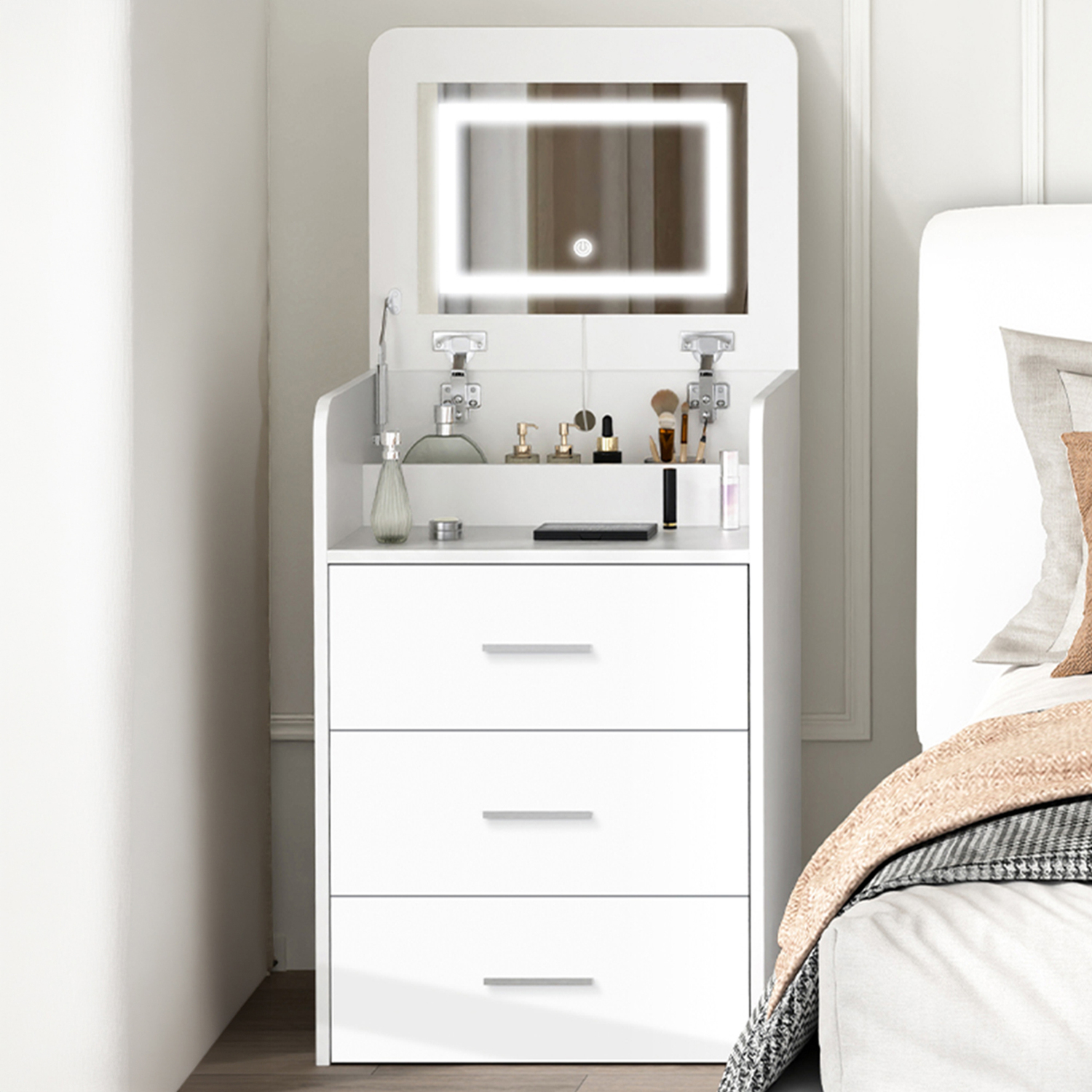 ALFORDSON Dressing Table Stool Set 2-In-1 Makeup Mirror Vanity Desk