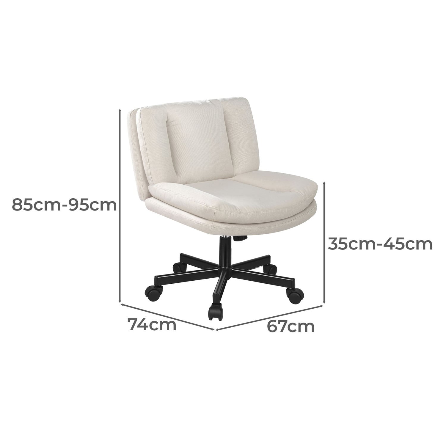 Portham Upholstered Office Chair with Castors