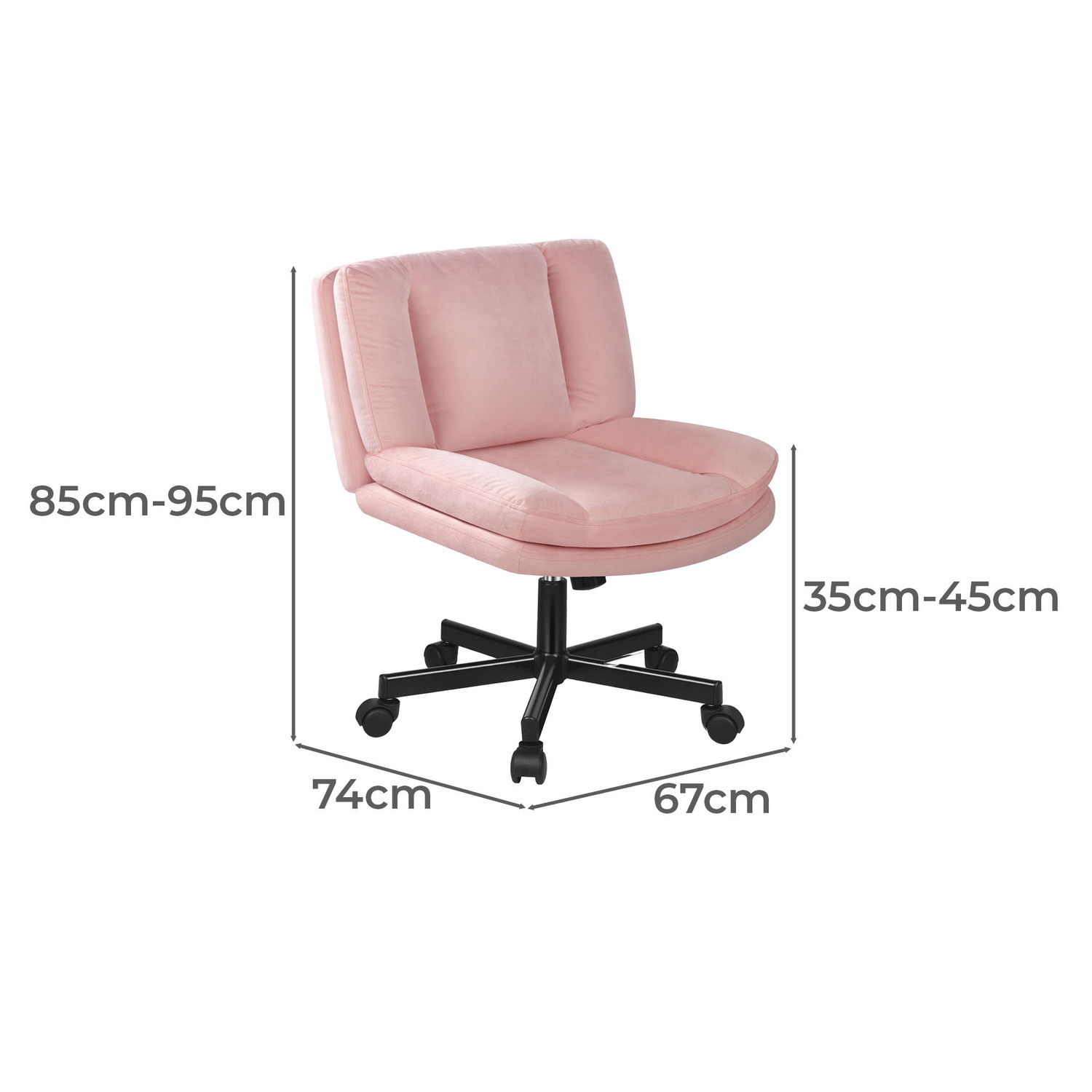 Portham Velvet Office Chair with Castors