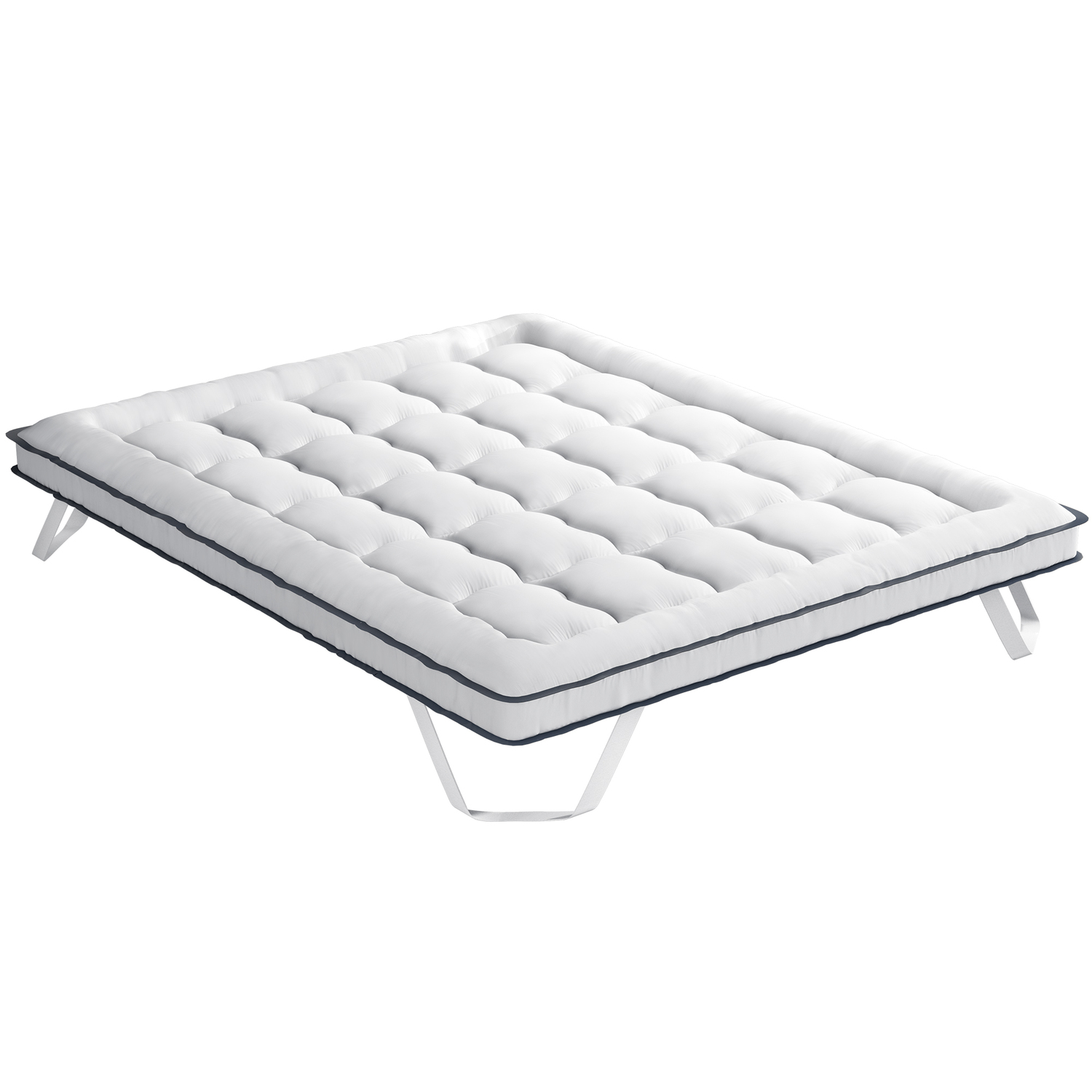 Plush White Overfilled Mattress Topper