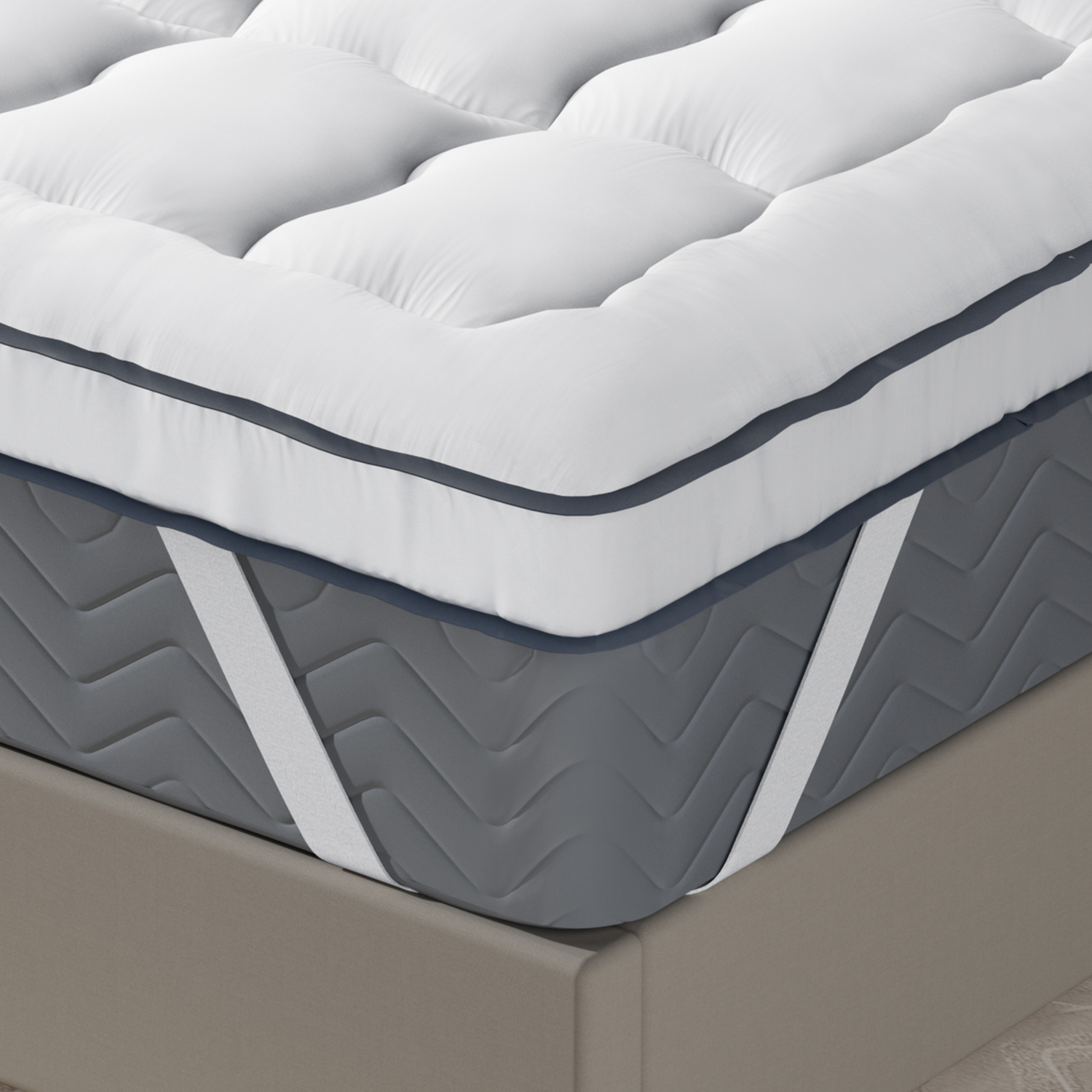 Plush White Overfilled Mattress Topper