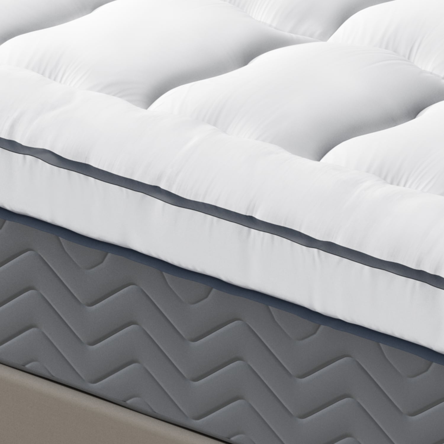 Plush White Overfilled Mattress Topper