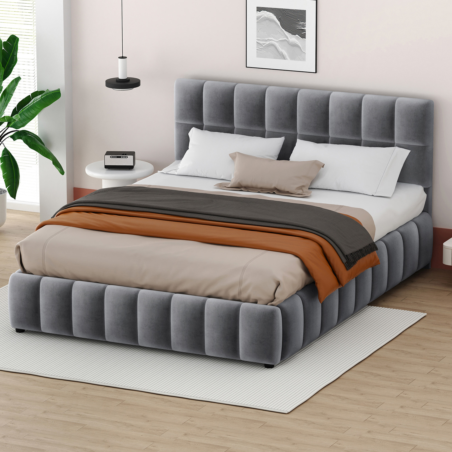 Grey-Ellie-May-Velvet-Gas-Lift-Storage-Bed-Frame