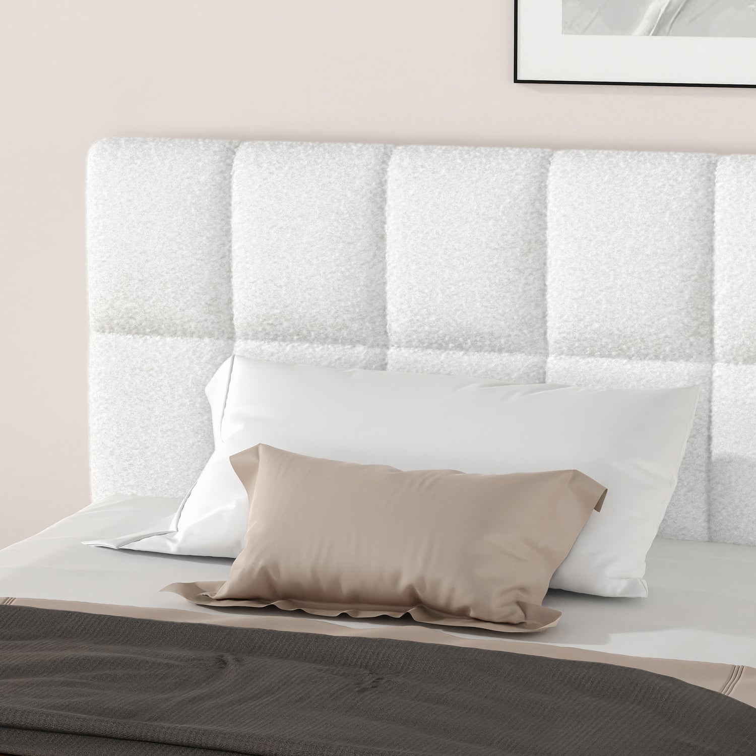 White-Ellie-May-Boucle-Gas-Lift-Storage-Bed-Frame