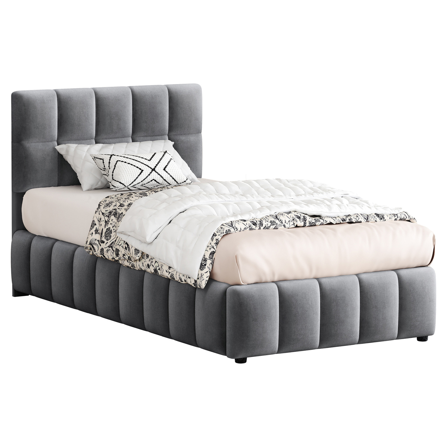 Grey-Ellie-May-Velvet-Gas-Lift-Storage-Bed-Frame