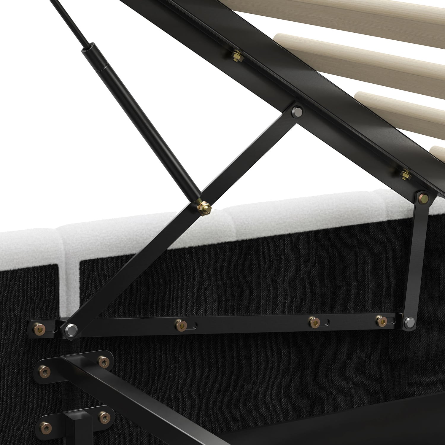 White-Ellie-May-Boucle-Gas-Lift-Storage-Bed-Frame