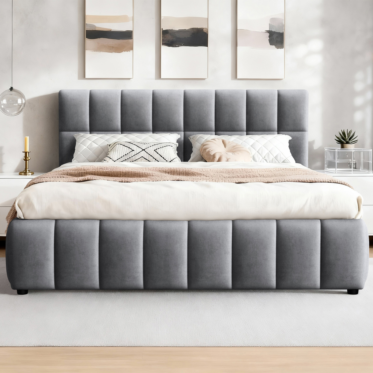 Grey-Ellie-May-Velvet-Gas-Lift-Storage-Bed-Frame
