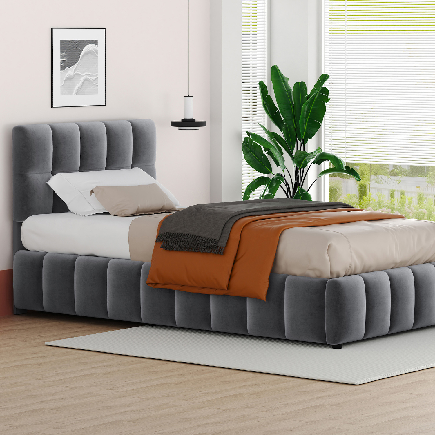 Grey-Ellie-May-Velvet-Gas-Lift-Storage-Bed-Frame