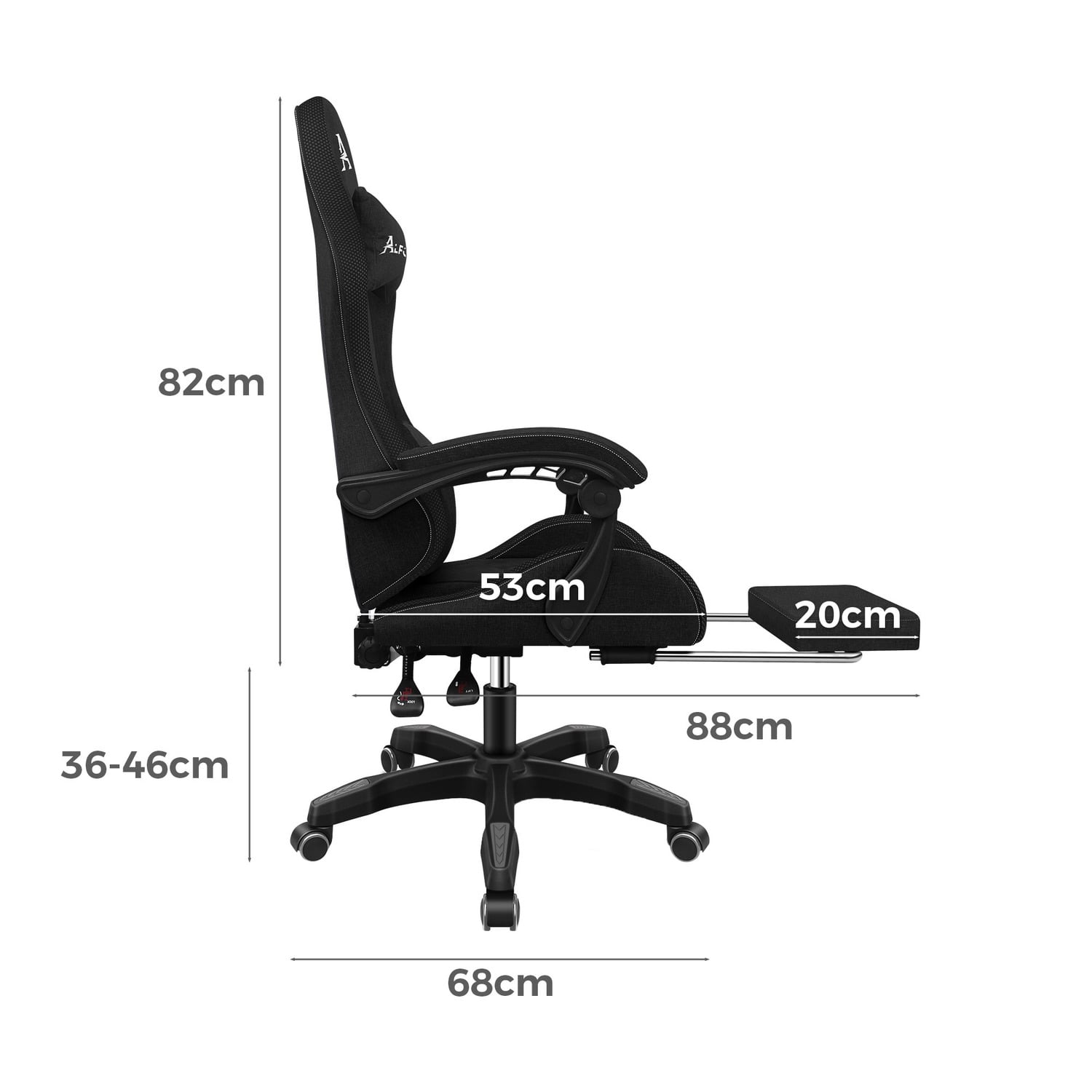 Ralph LED Gaming Chair with Footrest