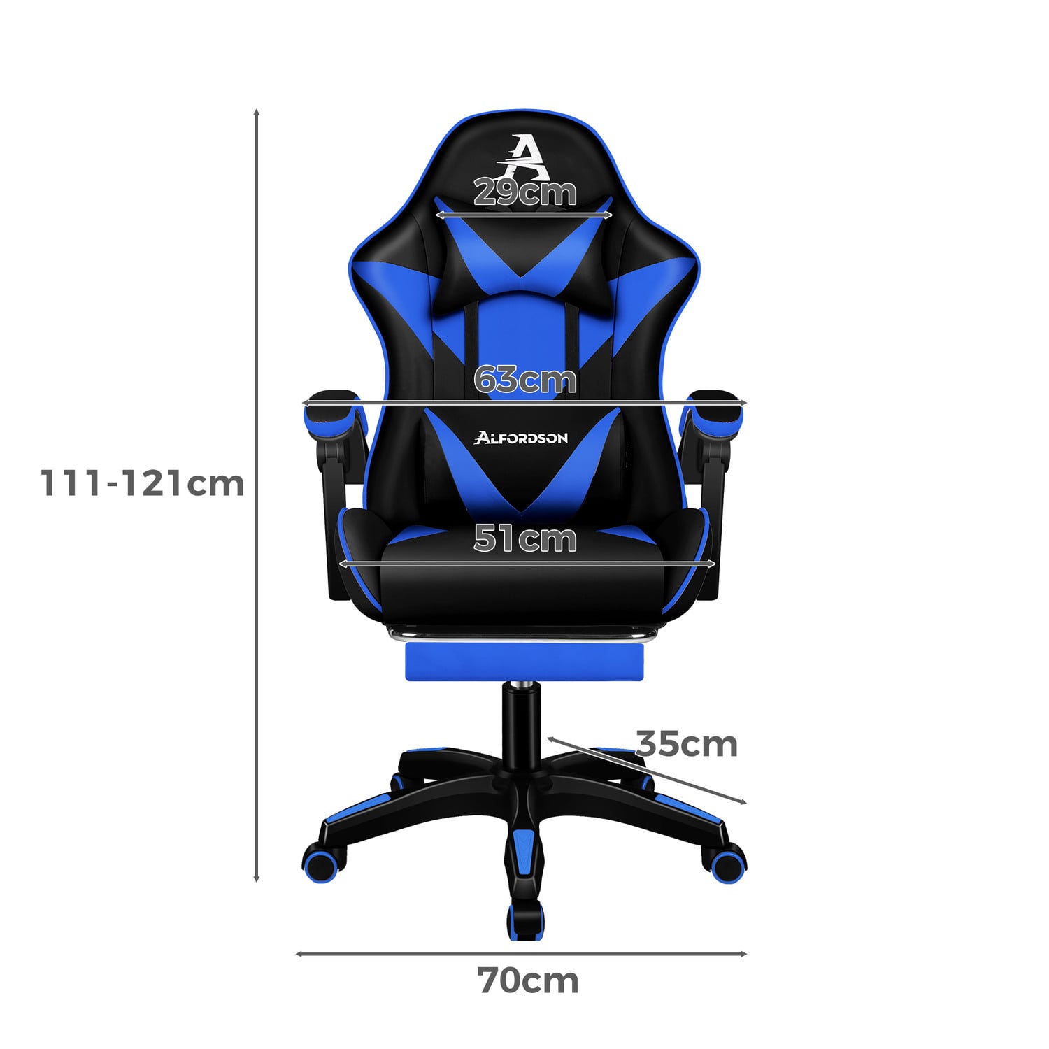 Zed Faux Leather Gaming Chair with Footrest