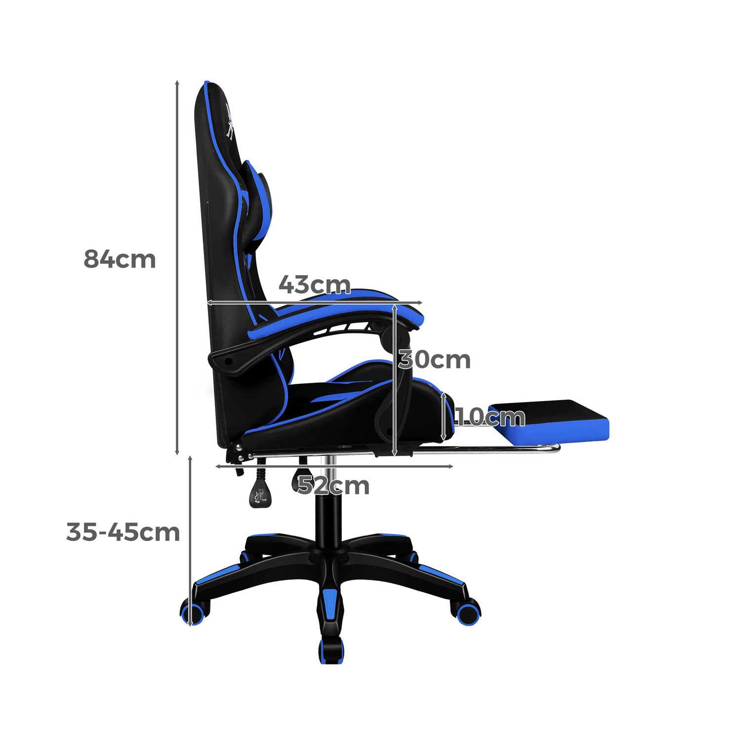 Zed Faux Leather Gaming Chair with Footrest