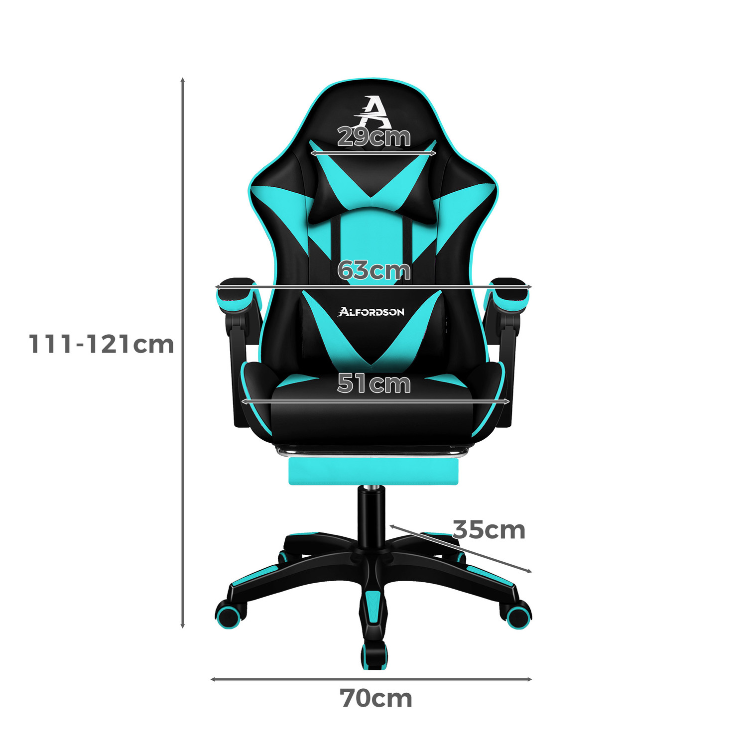 Zed Faux Leather Gaming Chair with Footrest