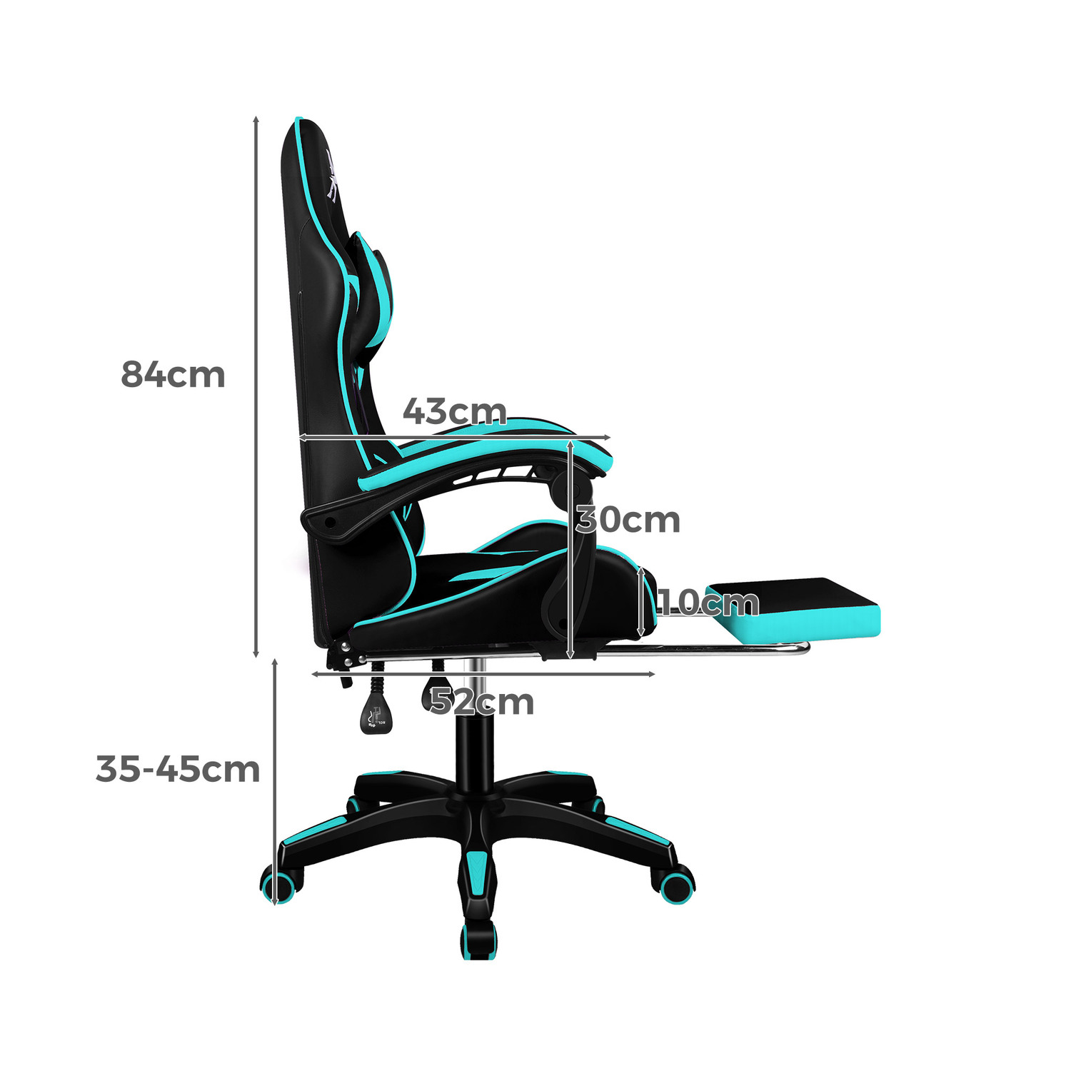 Zed Faux Leather Gaming Chair with Footrest