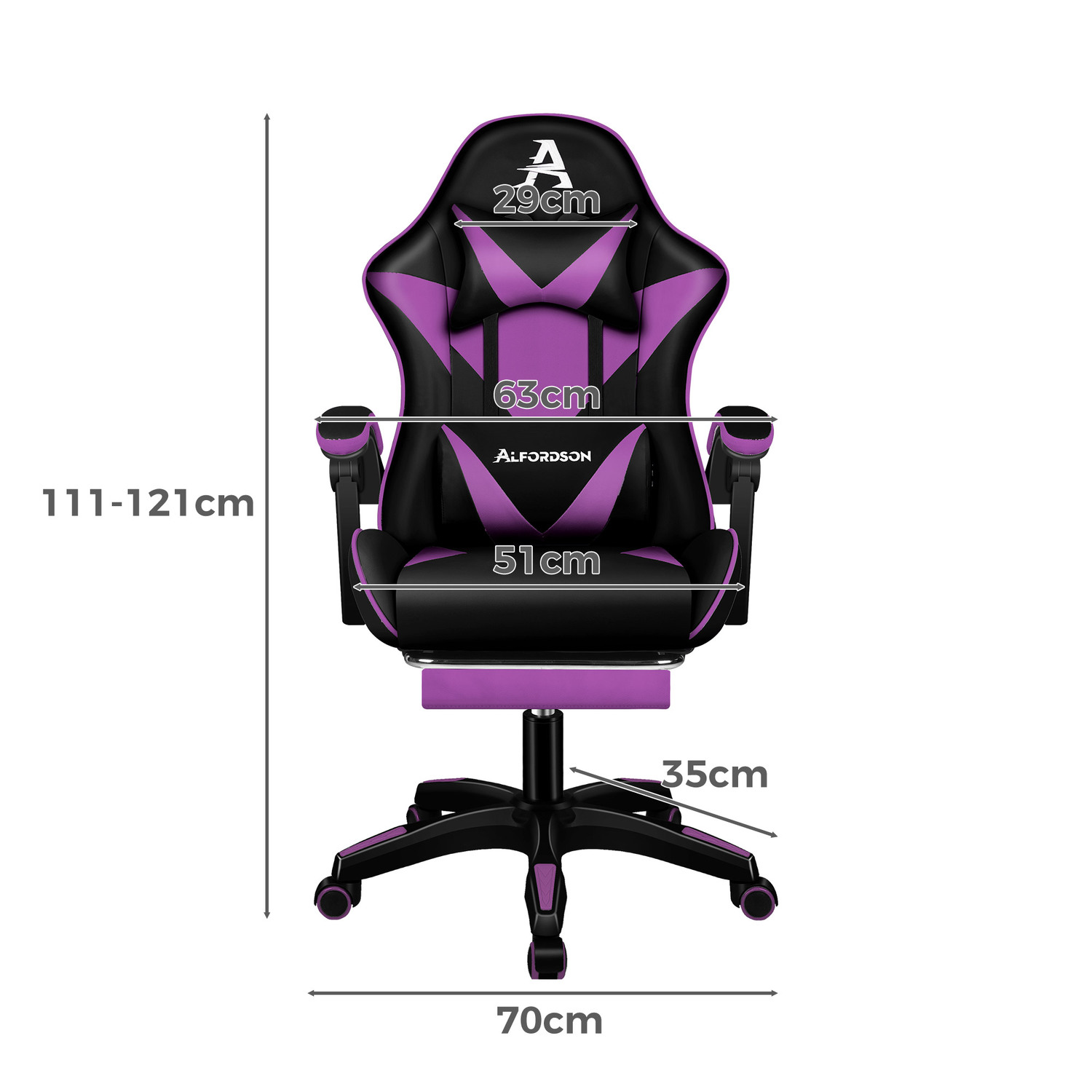 Zed Faux Leather Gaming Chair with Footrest