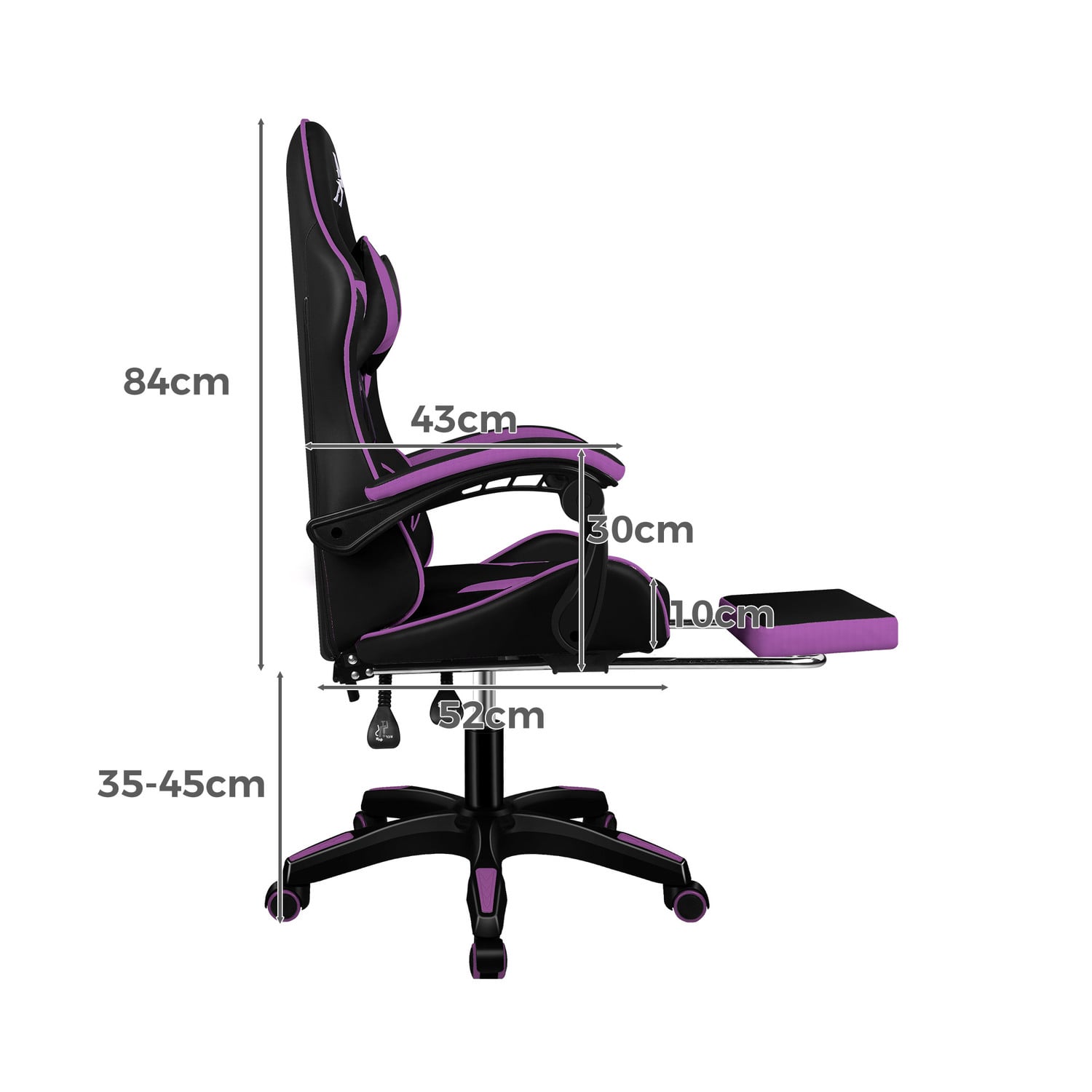 Zed Faux Leather Gaming Chair with Footrest