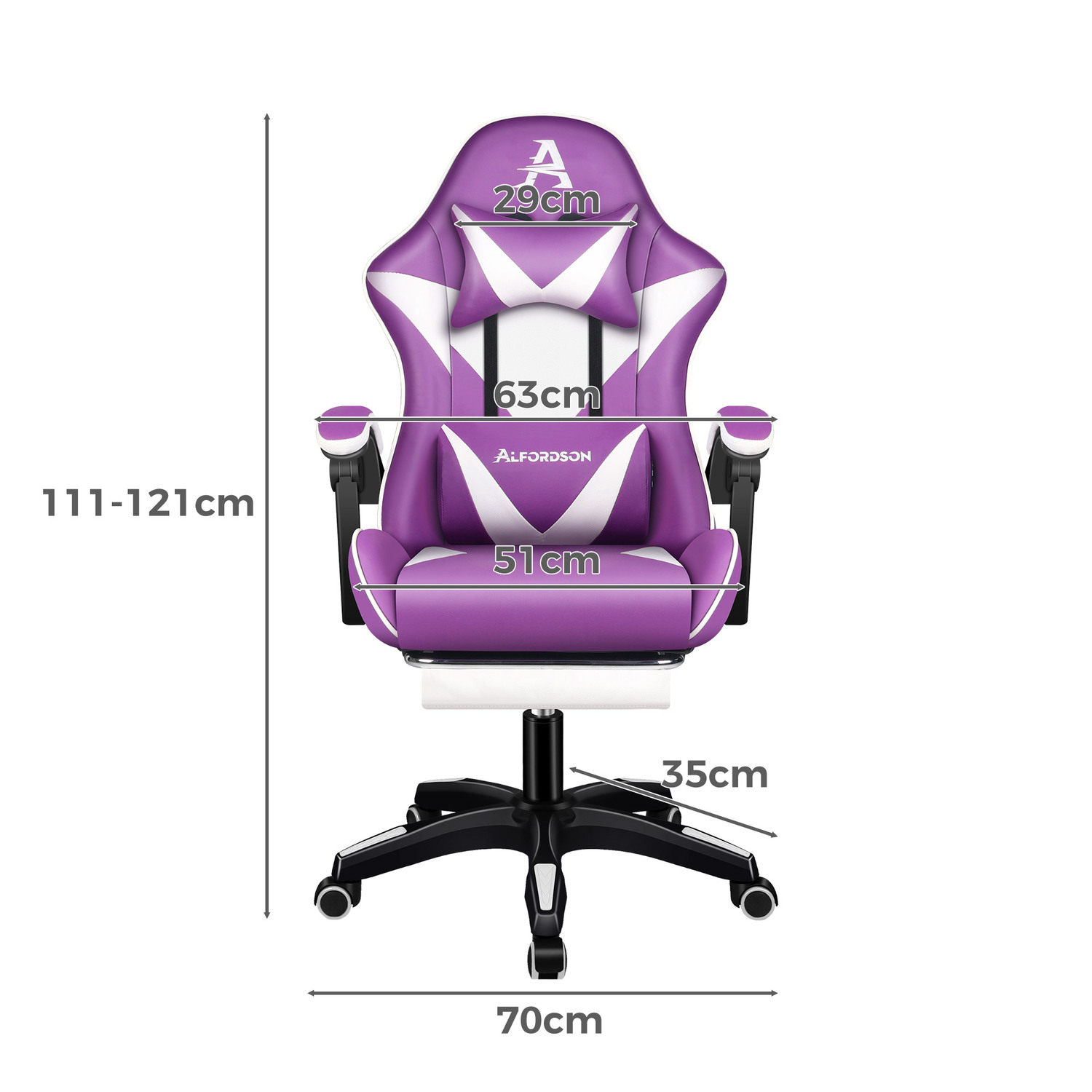 Zed Faux Leather Gaming Chair with Footrest
