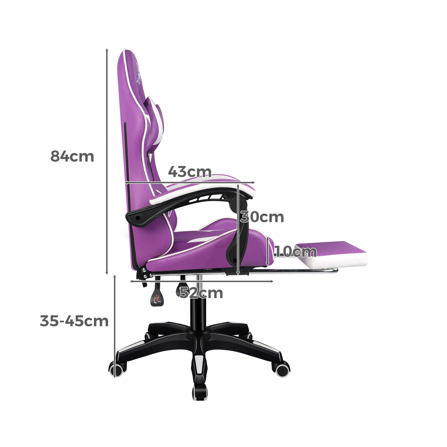 Zed Faux Leather Gaming Chair with Footrest