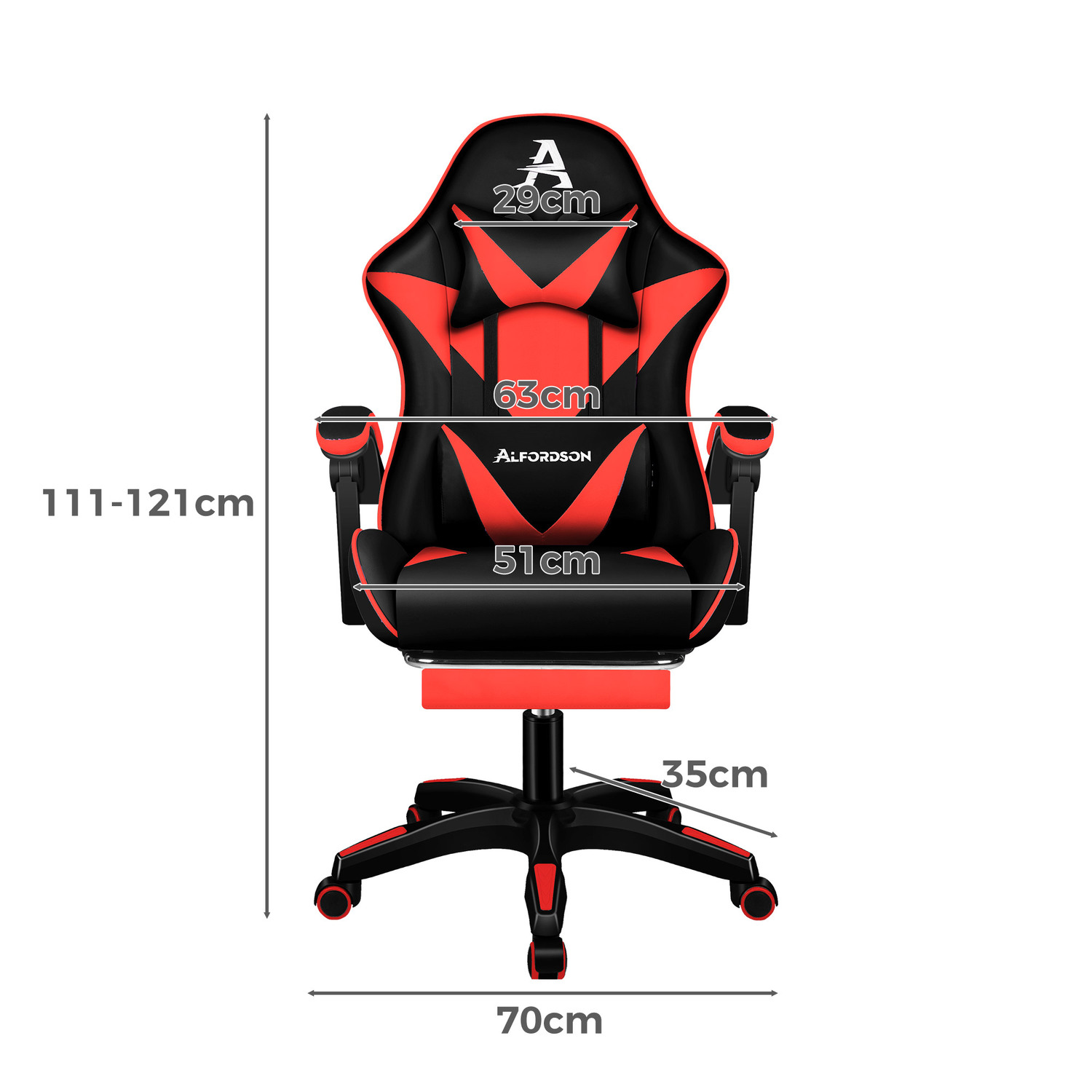 Zed Faux Leather Gaming Chair with Footrest