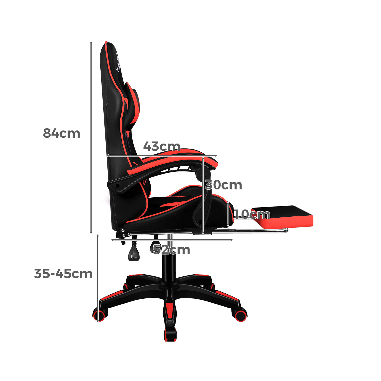 Zed Faux Leather Gaming Chair with Footrest